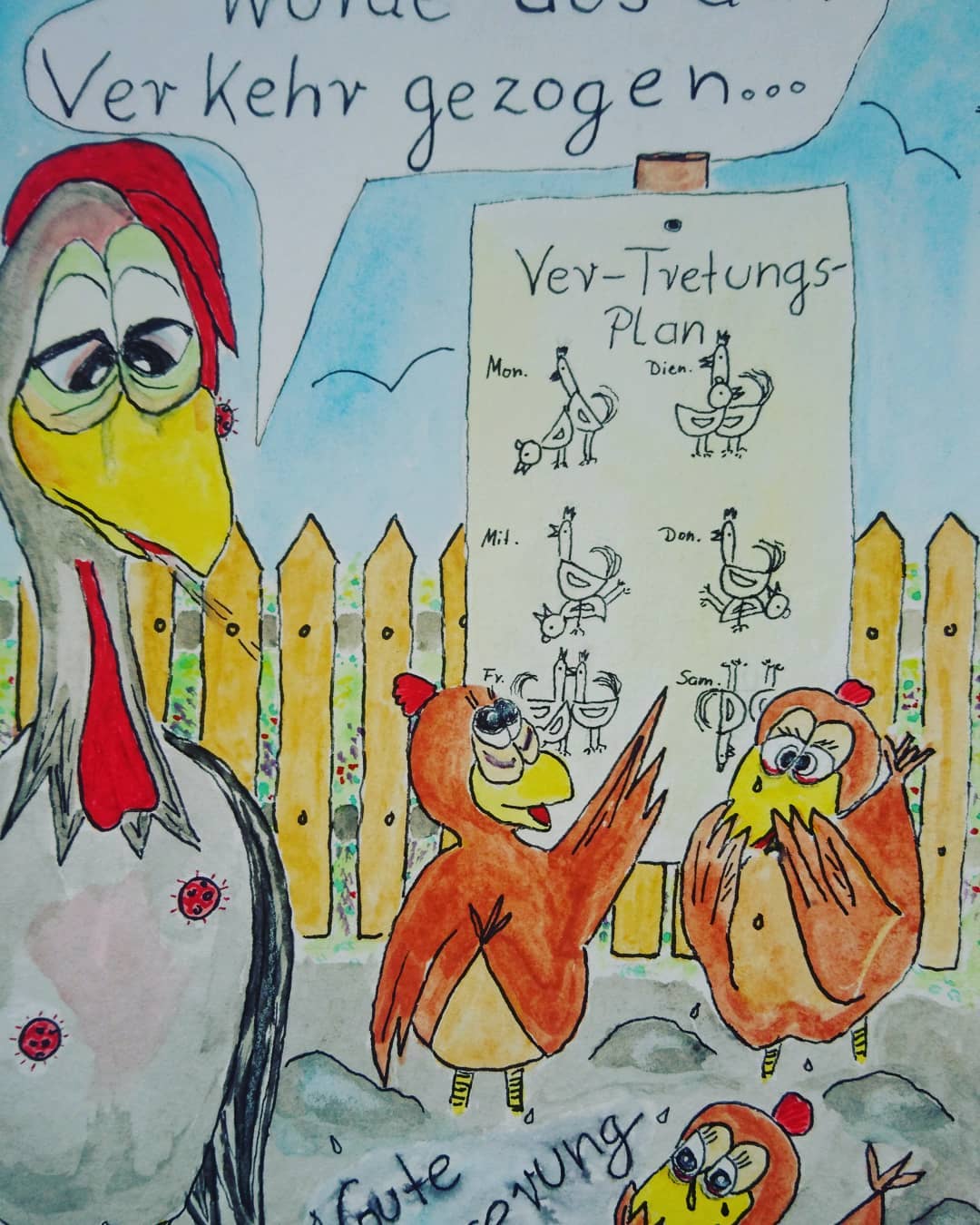 Landhuhn-Gegacker vom 28. Mar 2020