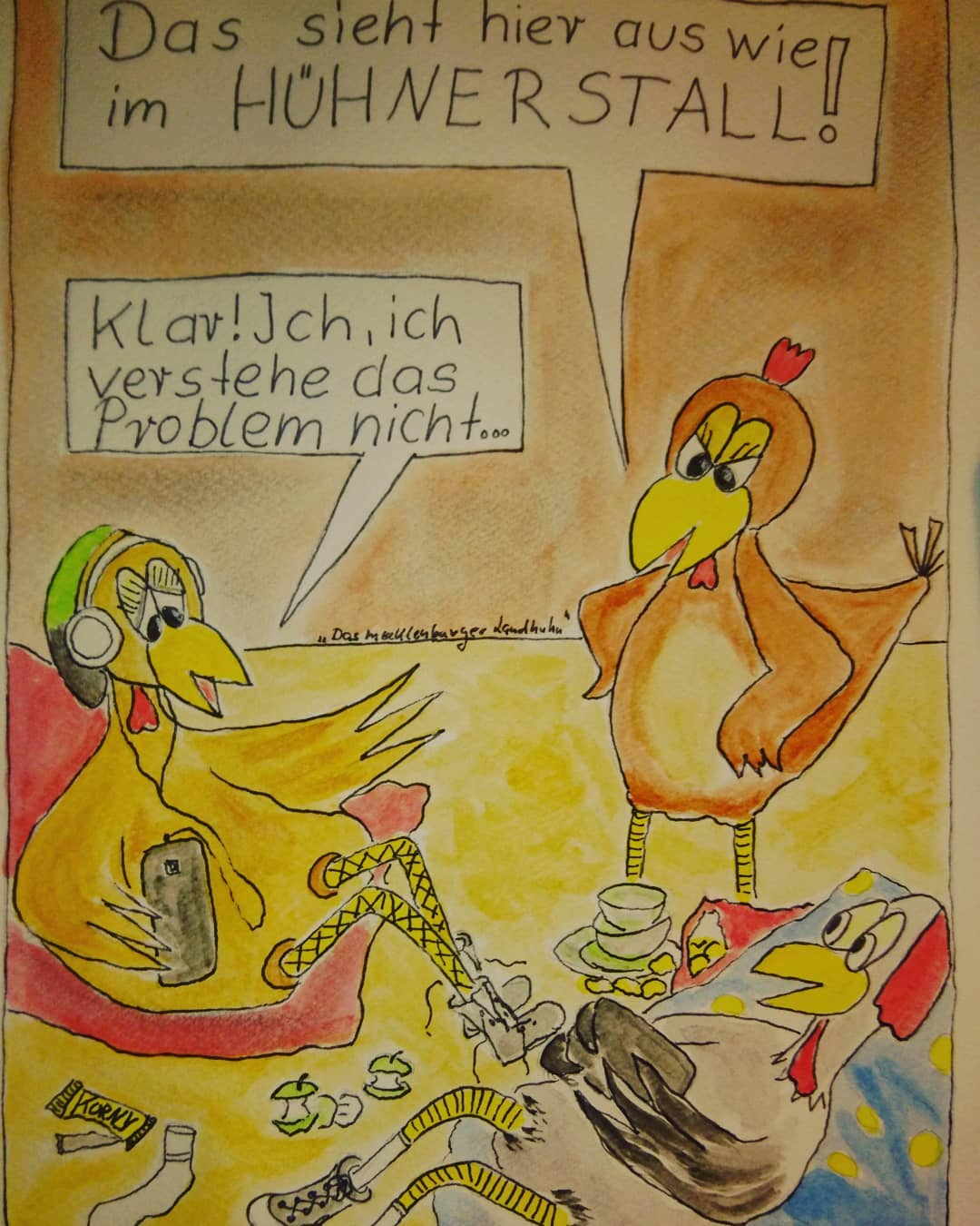 Landhuhn-Gegacker vom 1. Apr 2020