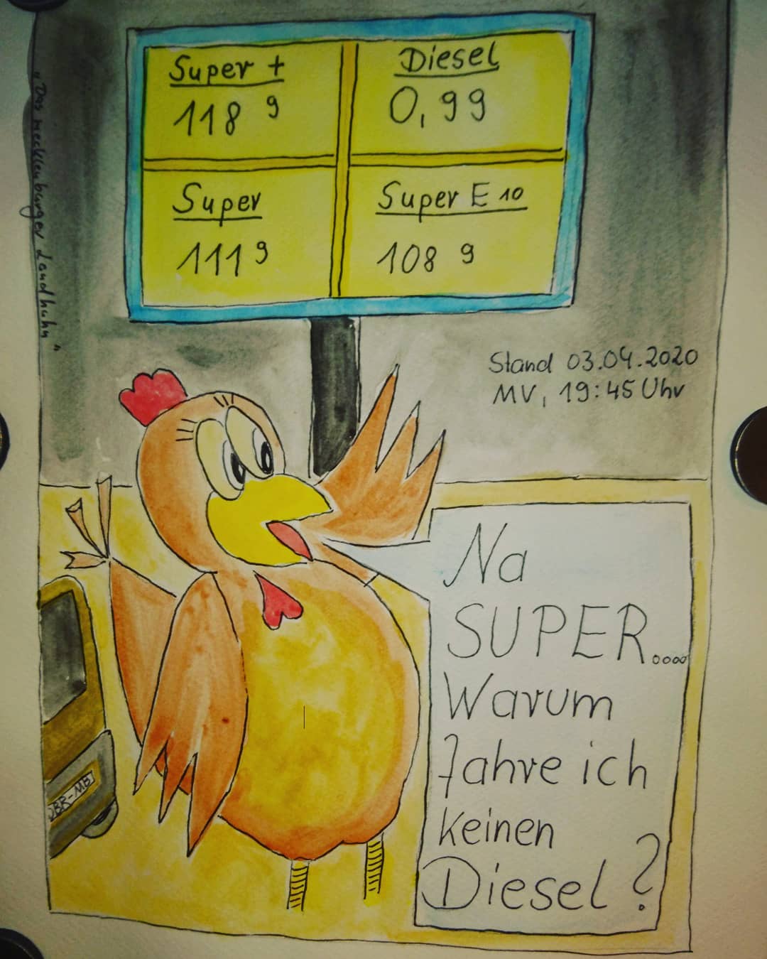 Landhuhn-Gegacker vom 4. Apr 2020 Landhuhn-Gegacker vom 4. Apr 2020