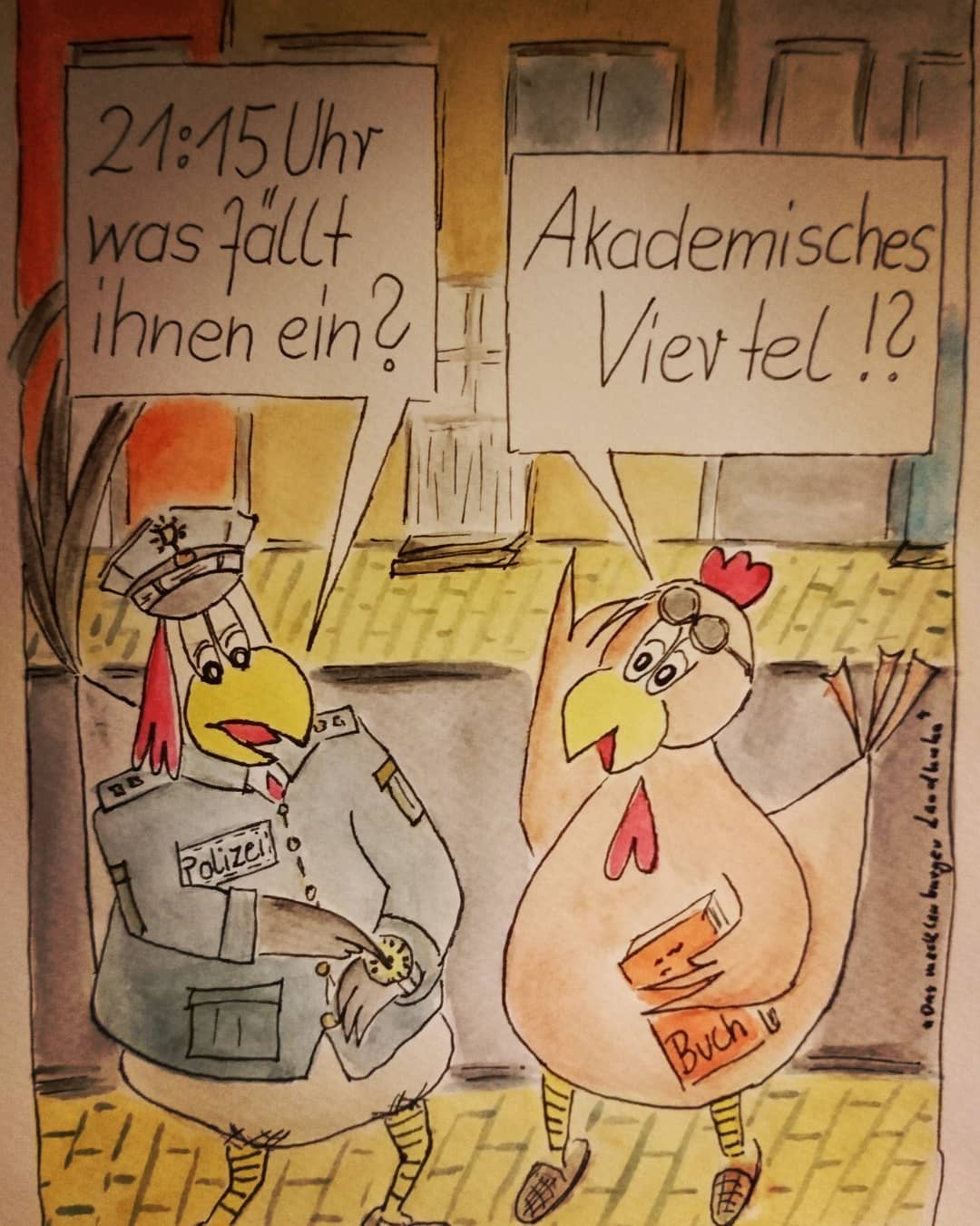 Landhuhn-Gegacker vom 14. Apr 2021